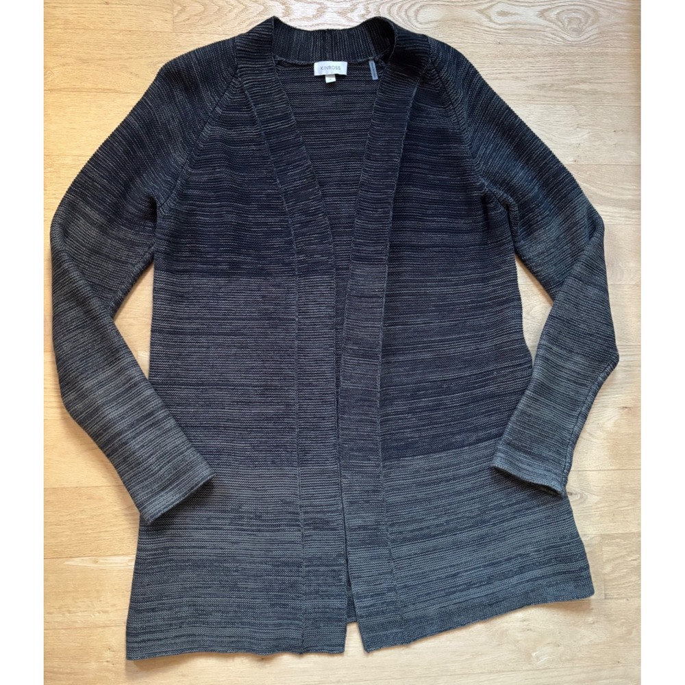 Kinross Ombre Stripe Knit Long Cardigan Sweater Womens Small Open‎ Front